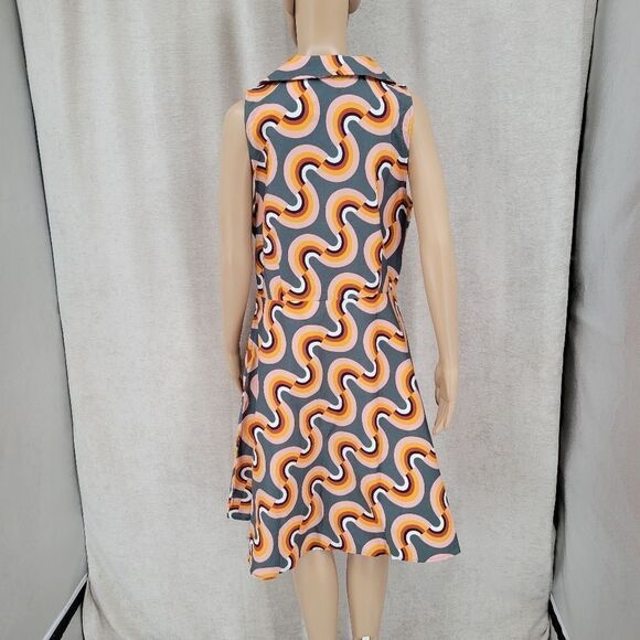 Mod Cloth Mod Well Rainbow Retro Inspired Cotton Dress Women's Plus Size 14 - Picture 11 of 14